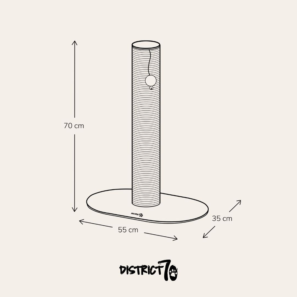 District 70 – OASIS Design stalen krabpaal – 70 cm hoog
