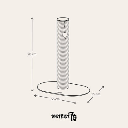 District 70 – OASIS Design stalen krabpaal – 70 cm hoog