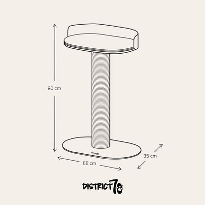 District 70 – OASIS Design stalen krabpaal met ligplaats - 80 cm hoog