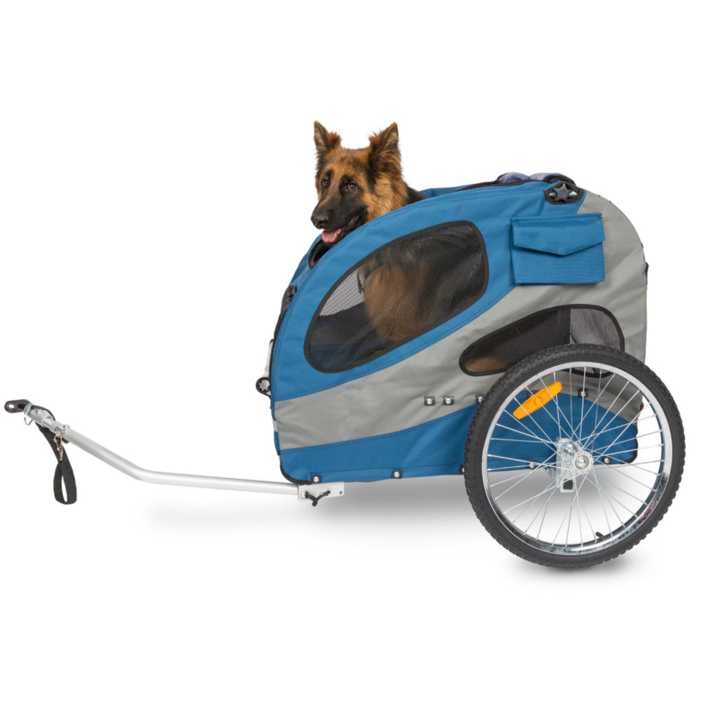 Happy Ride Aluminium Dog Bicycle Trailer Blauw