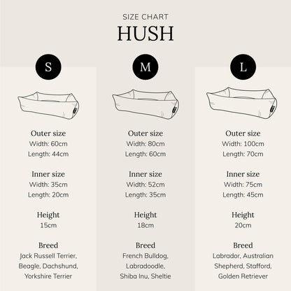 HUSH Hondenmand -  Donkergrijs & Cream